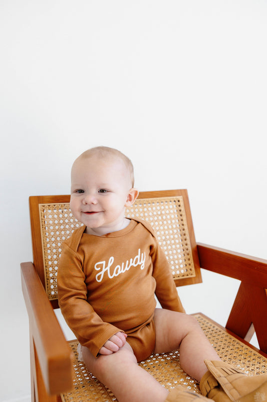 Camel Howdy Long Sleeve Bodysuit