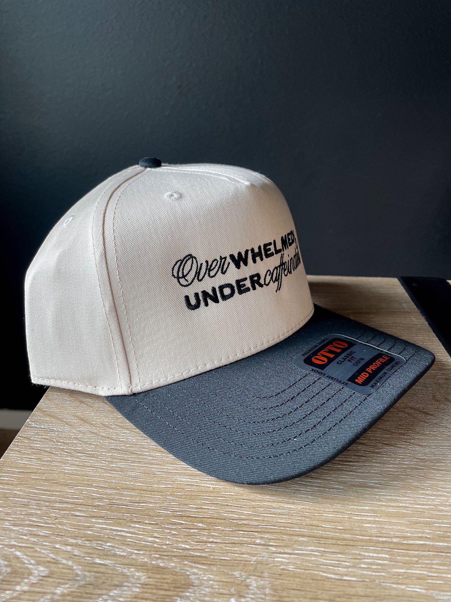 Overwhelmed & Under Caffeinated Hat Black