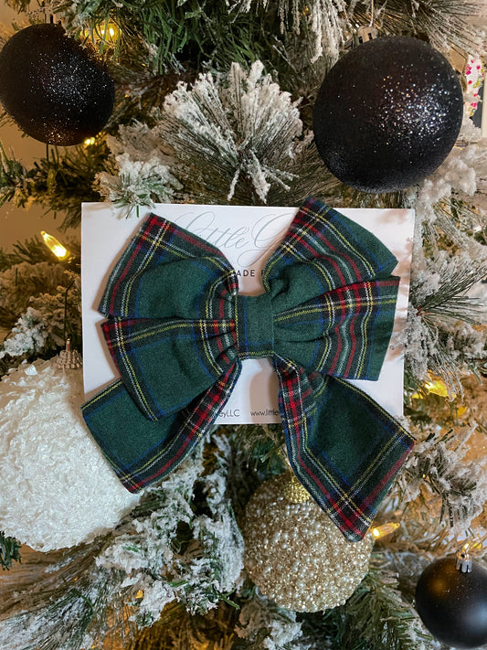 Hairbow -  Red and Green Plaid