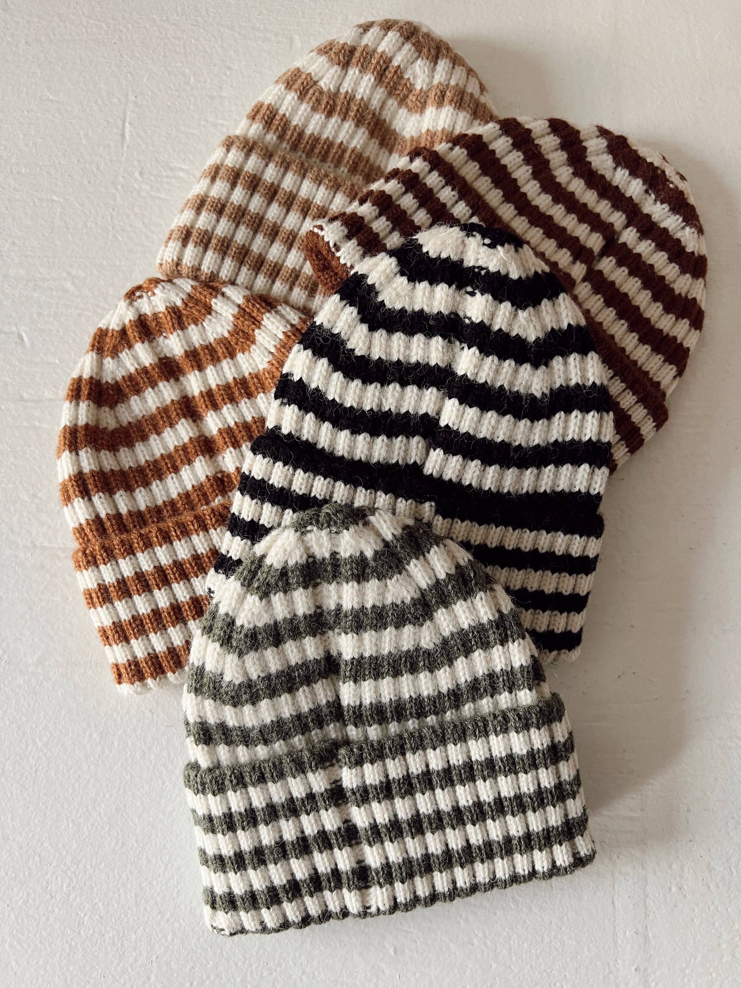 Rib Knit Hat, Saddle Stripe